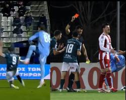 O ΦΩΤΙΑΣ ΕΚΑΝΕ ΣΟΒΑΡΑ ΛΑΘΗ ΣΤΗ ΛΕΙΒΑΔΙΑ  ΠΟΥ ΔΙΚΑΙΑ ΕΧΕΙ ΠΑΡΑΠΟΝΑ ΑΦΟΥ ΕΒΓΑΛΕ ΜΕ ΚΟΚΚΙΝΗ ΤΟΝ ΟΖΜΠΟΛΤ ΜΕ 2η ΚΙΤΡΙΝΗ ΧΩΡΙΣ ΝΑ ΑΚΟΥΜΠΗΣΕΙ ΤΟΝ ΤΖΟΛΑΚΗ ΚΑΙ ΑΚΥΡΩΣΕ ΓΚΟΛ ΤΟΥ ΠΑΛΑΣΙΟΣ  ΜΕΣΩ VAR ΕΝΩ ΗΤΑΝ ΔΙΠΛΑ ΣΤΗ ΦΑΣΗ OTAN O ΣΚΟΡΕΡ ΜΑΡΚΑΡΕ ΤΟΝ ΝΑΣΙΜΕΝΤΟ